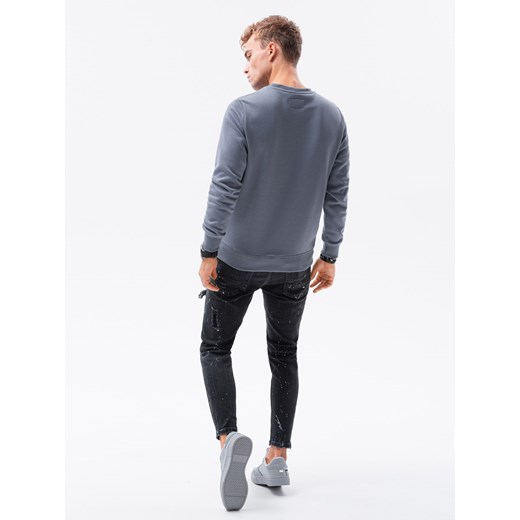 Bluza męska bez kaptura BASIC - jeansowa V7 B978 L ombre