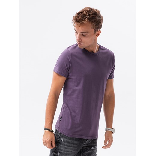 T-shirt męski bawełniany BASIC - fioletowy V13 S1370 L ombre