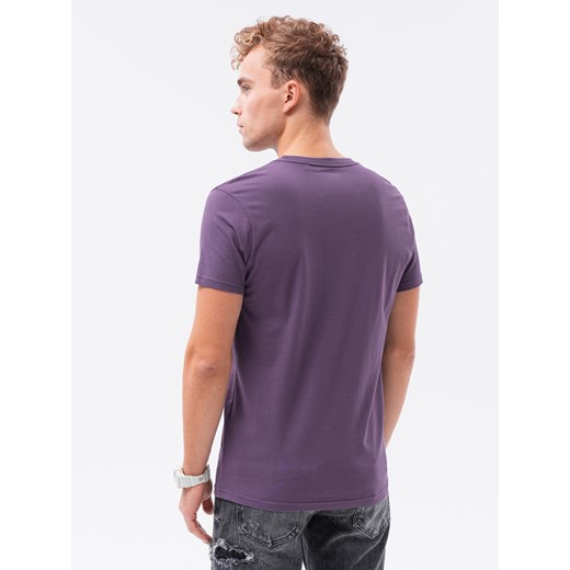 T-shirt męski bawełniany BASIC - fioletowy V13 S1370 S ombre