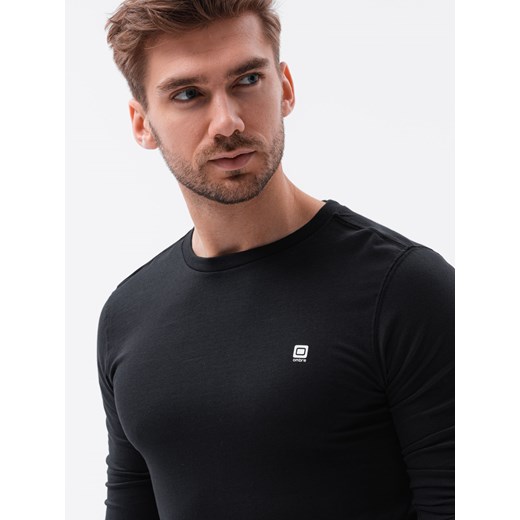 Longsleeve męski bez nadruku - czarny L135 S ombre