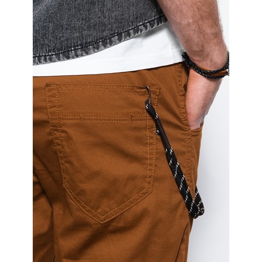 Spodnie męskie joggery - brązowe P908 L ombre