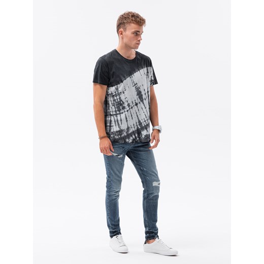 T-shirt męski bawełniany TIE DIY - grafitowy V1 S1617 S ombre