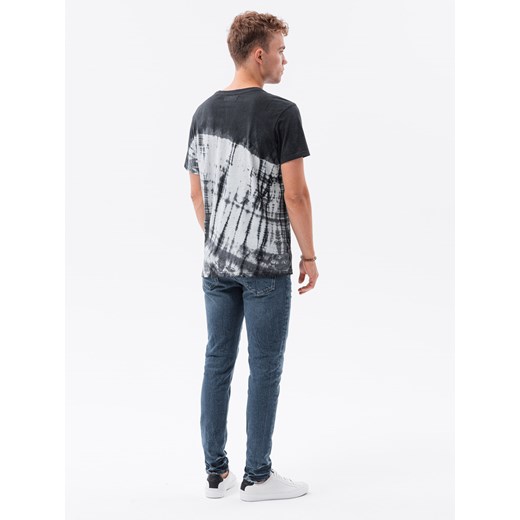 T-shirt męski bawełniany TIE DIY - grafitowy V1 S1617 L ombre