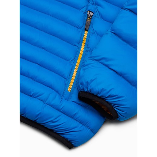 Sportowa kurtka męska pikowana - niebieska V4 C372 M wyprzedaż ombre
