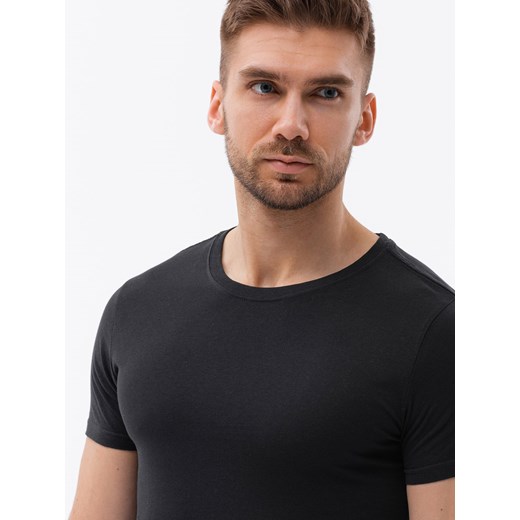 T-shirt męski bawełniany BASIC - czarny V1 S1370 S ombre