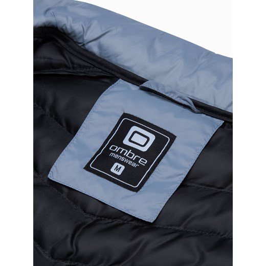 Kurtka męska pikowana - jasnoniebieska V8 C528 M okazja ombre