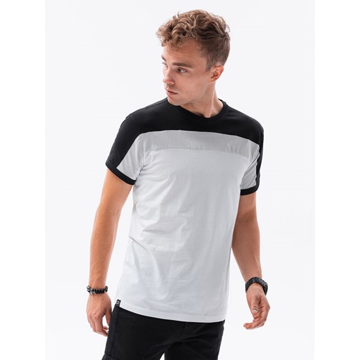 T-shirt męski bawełniany - czarny V1 S1631 XL ombre