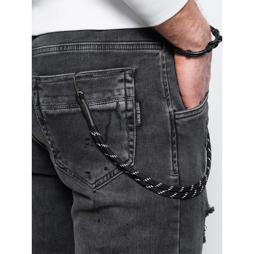 Spodnie męskie jeansowe joggery - grafitowe V9 P939 S promocja ombre