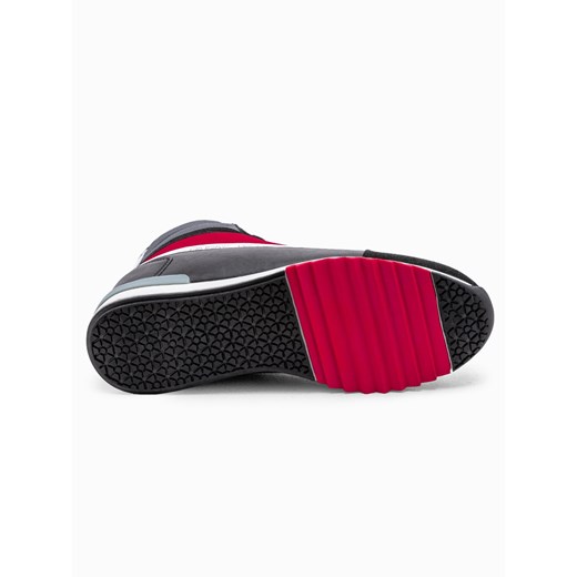 Buty męskie sneakersy za kostkę - czarno-czerwone V4 T358 46 ombre