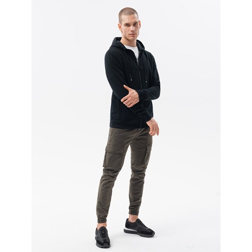 Bluza męska rozpinana z kapturem - czarna V3 B1157 M ombre
