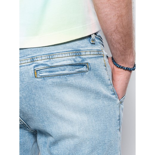 Spodnie męskie jeansowe SLIM FIT - jasno niebieskie V1 P1077 M ombre