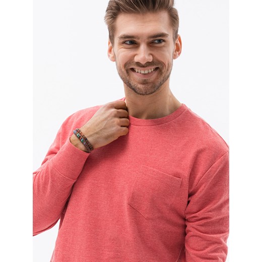Bluza męska bez kaptura - czerwona V3 B1149 M okazyjna cena ombre
