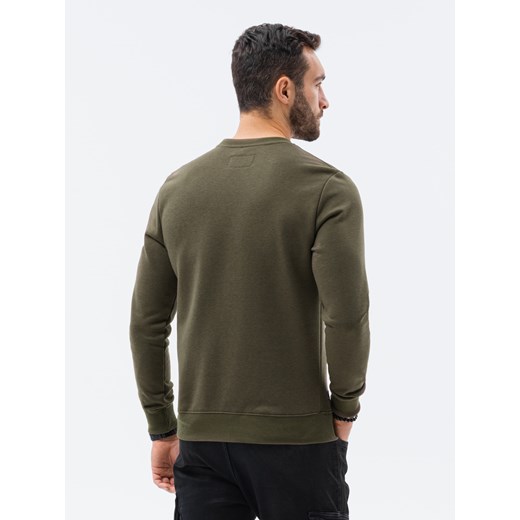 Bluza męska bez kaptura BASIC - oliwkowa V12 B978 XL ombre