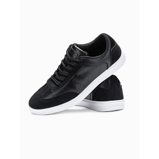 Casualowe buty męskie sneakersy OLDSCHOOL – czarne V2 OM-FOCS-0104 ze sklepu ombre w kategorii Trampki męskie - zdjęcie 159007843