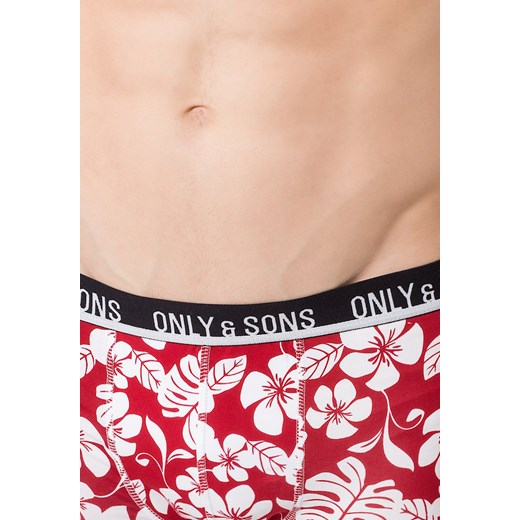 Only & Sons ONSKALL Panty white hawaii leaves red zalando rozowy Odzież