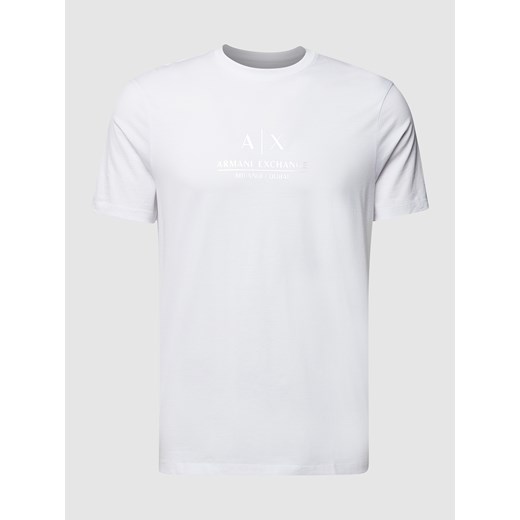 T-shirt z detalem z logo Armani Exchange XXL Peek&Cloppenburg  okazyjna cena