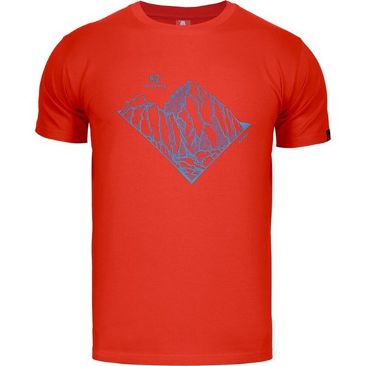 T-shirt męski Alpinus czerwony z krótkimi rękawami 