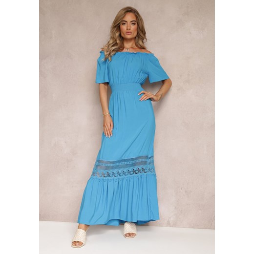 Niebieska Sukienka Maxi Hiszpanka z Wiskozy Millore ze sklepu Renee odzież w kategorii Sukienki - zdjęcie 159071394