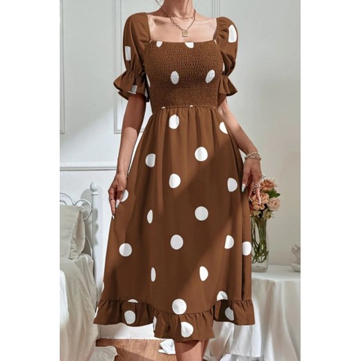 Sukienka FANSITA BROWN ze sklepu Ivet Shop w kategorii Sukienki - zdjęcie 159072073
