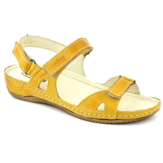 Sandały damskie sportowe na wakacje - HELIOS Komfort 205, żółte Helios Komfort 37 ulubioneobuwie