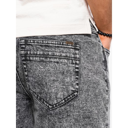 Jeansowe marmurkowe szorty męskie - szare V2 OM-SRDS-0117 M ombre