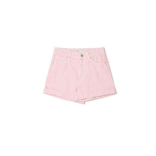 Cropp - Różowe jeansowe szorty mom - Wielobarwny Cropp 44 Cropp