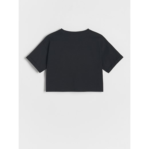 Reserved - T-shirt z aplikacją - Czarny Reserved 134 (8 lat) Reserved