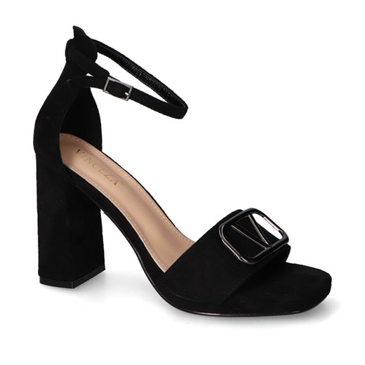 Sandały Vinceza 23-20202BK Czarne zamsz ze sklepu Arturo-obuwie w kategorii Sandały damskie - zdjęcie 159105131