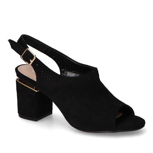 Sandały Vinceza 23-2252BK Czarne zamsz ze sklepu Arturo-obuwie w kategorii Sandały damskie - zdjęcie 159105143