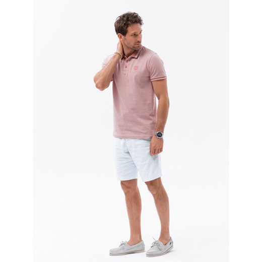 T-shirt męski Ombre różowy z krótkim rękawem