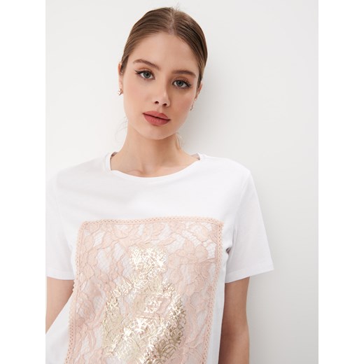 Mohito - T-shirt z printem - Biały Mohito S Mohito