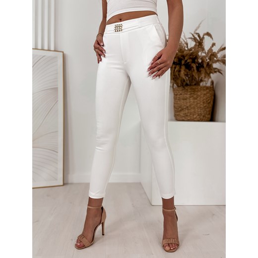spodnie magorno białe m/38 ze sklepu UBRA w kategorii Spodnie damskie - zdjęcie 159117232