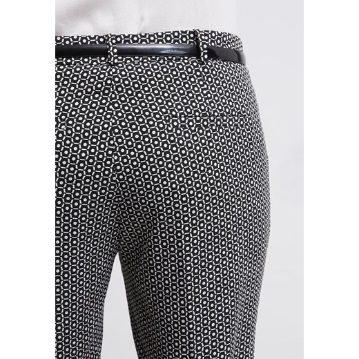 ESPRIT Collection Spodnie materiałowe black/offwhite zalando  poliester