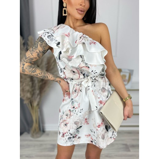 sukienka na jedno ramię w kwiaty Doretti Butik Lalala uniwersalny butiklalala