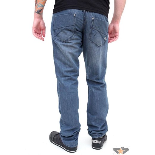 spodnie męskie -dżinsy- SLIM FIT - GLOBE - Sixx - GREY-BLUE 