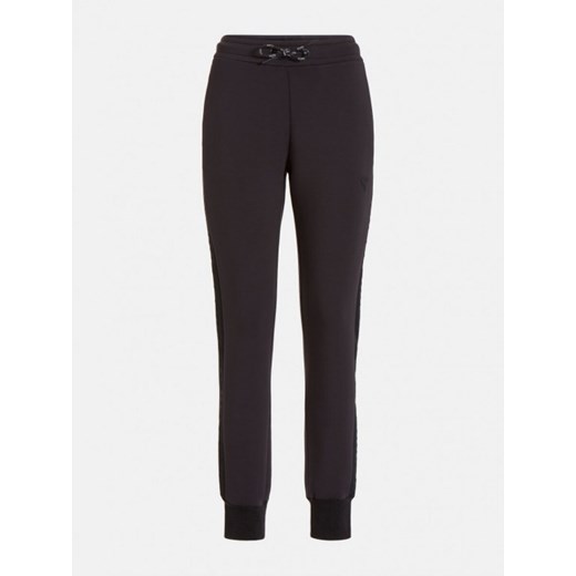 Damskie spodnie dresowe GUESS ALLIE SCUBA CUFF PANTS - czarne Guess S Sportstylestory.com wyprzedaż