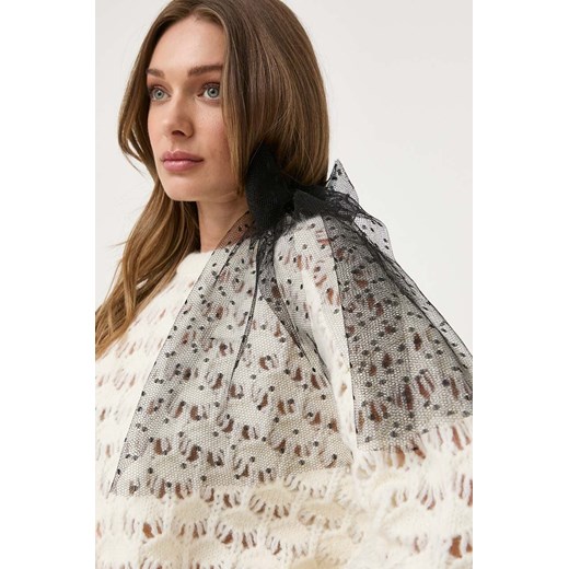 Red Valentino sweter z domieszką wełny damski kolor beżowy Red Valentino S ANSWEAR.com
