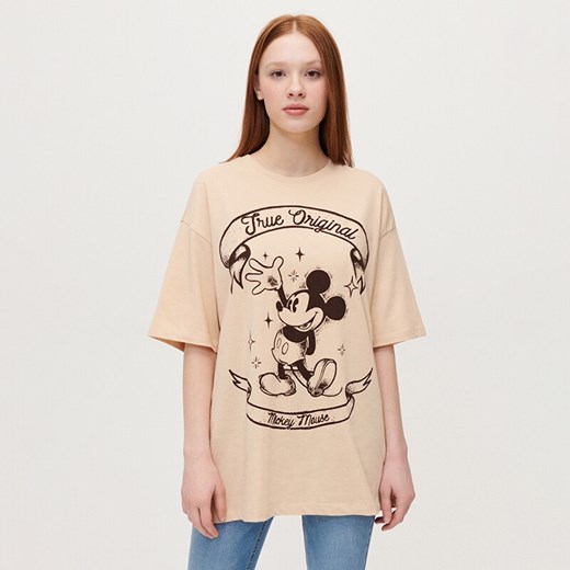 Koszulka oversize Mickey Mouse vintage - Beżowy House XS/S wyprzedaż House