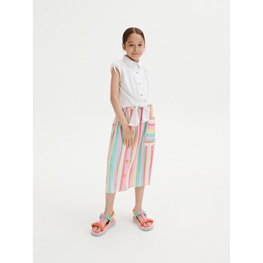 Reserved - Bluzka z lnem - Biały Reserved 146 (10 lat) Reserved