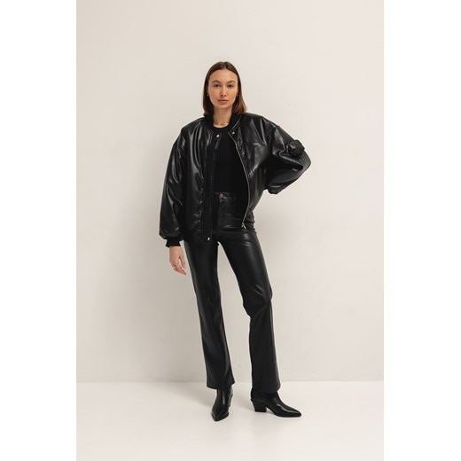 8118 Kurtka Bomber Eko Skóra : kolor - Czarny, rozmiar odzieży  - M/L Lorenzo S/M okazja Lorenzo