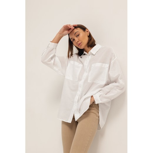 Sindy Koszula Z Lnem Biała : kolor - Biel, rozmiar odzieży  - M Lorenzo L Lorenzo