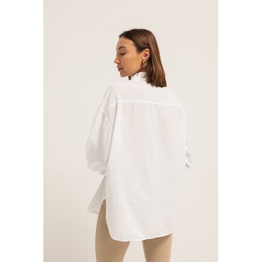 Sindy Koszula Z Lnem Biała : kolor - Biel, rozmiar odzieży  - M Lorenzo M Lorenzo