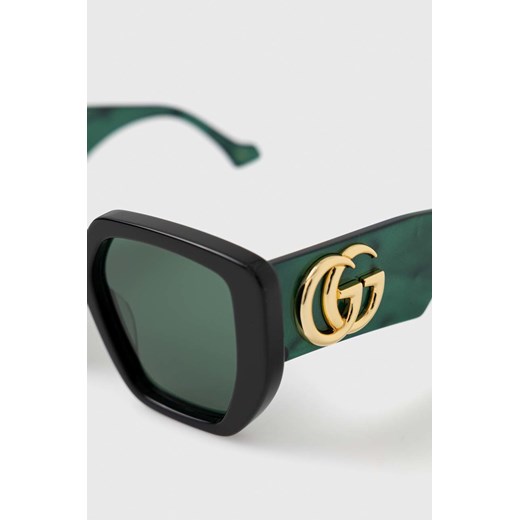 Gucci okulary przeciwsłoneczne damskie kolor zielony Gucci 54 okazja ANSWEAR.com