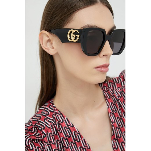Gucci okulary przeciwsłoneczne damskie kolor czarny GG0956S ze sklepu ANSWEAR.com w kategorii Okulary przeciwsłoneczne damskie - zdjęcie 159198973