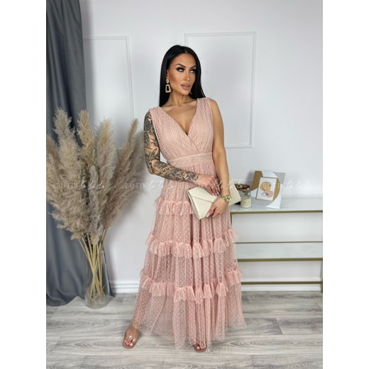 Sukienka maxi pudrowa Andromeda Butik Lalala L butiklalala