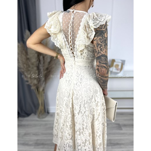 Sukienka koronkowa kremowa Elisa Butik Lalala L butiklalala