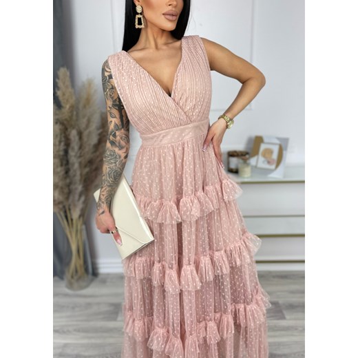 Sukienka maxi pudrowa Andromeda Butik Lalala M butiklalala