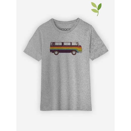 WOOOP Koszulka &quot;Rainbow van&quot; w kolorze szarym Wooop 128 Limango Polska okazja