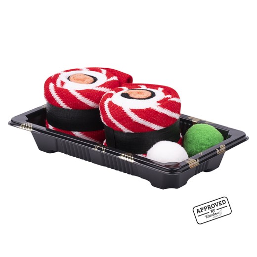 Skarpetki czerwone damskie męskie SOXO sushi w pudełku ze sklepu Sklep SOXO w kategorii Skarpetki damskie - zdjęcie 159230202