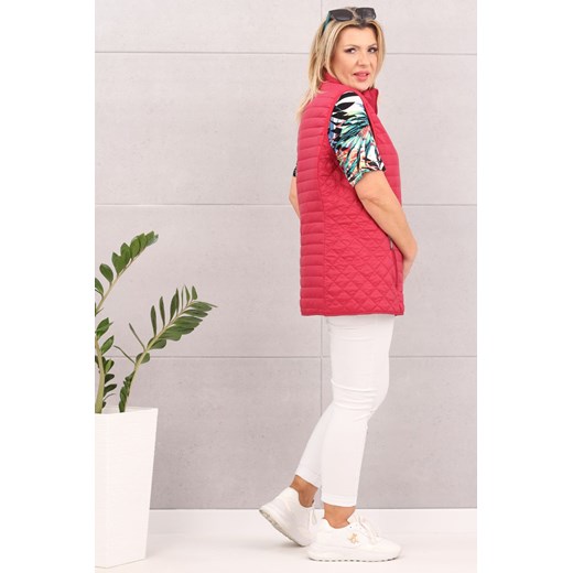 Pikowana kamizelka damska plus size letnia czerwona - 54 Femimoda 50 femimoda.pl